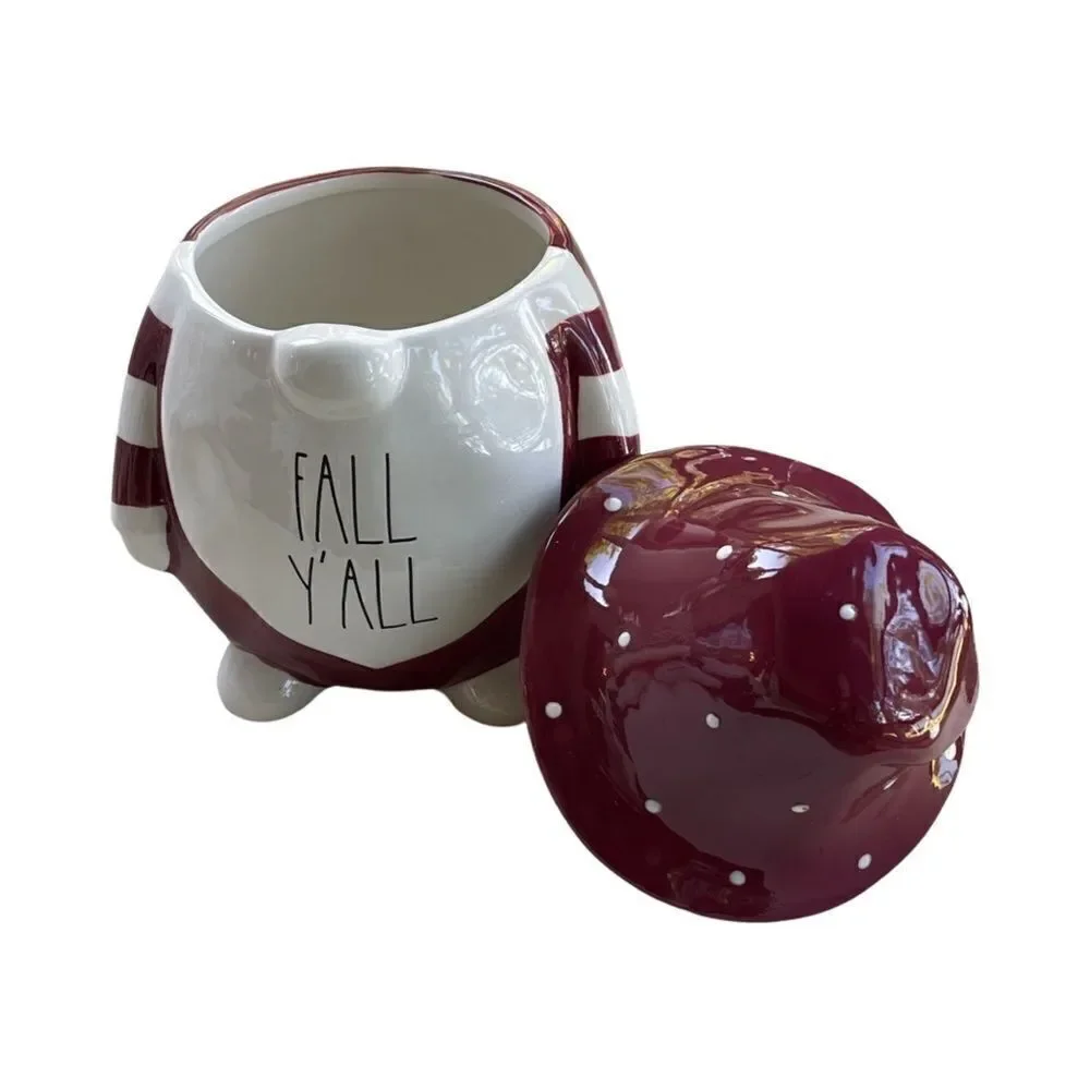 Rae Dunn FALL Y'ALL Gnome Large Cookie Canister w/ Lid NEW without tags